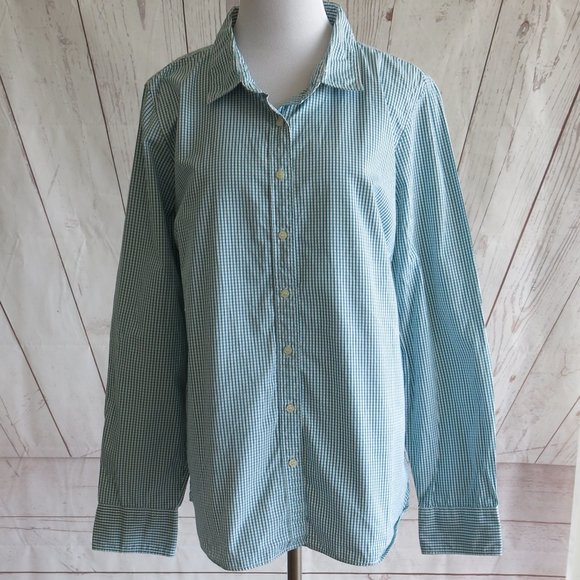 J. Crew Factory Haberdashery Gingham Checked Button Down Long Sleeve Shirt Sz XL - Picture 2 of 6